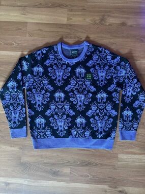 Her Universe Black and Purple Haunted Mansion Crewneck Sweater